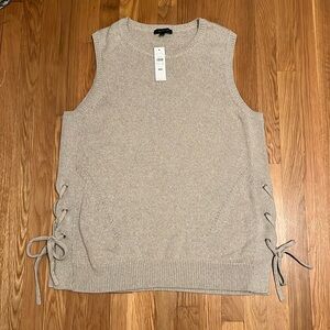 NWT Ann Taylor Womens Sz‎ XXL Round Neck Sweater Vest Tunic Laced Sides